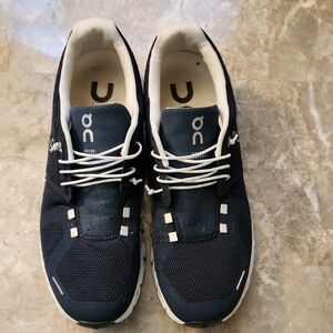 On Running Men's Navy and White Athletic Shoes